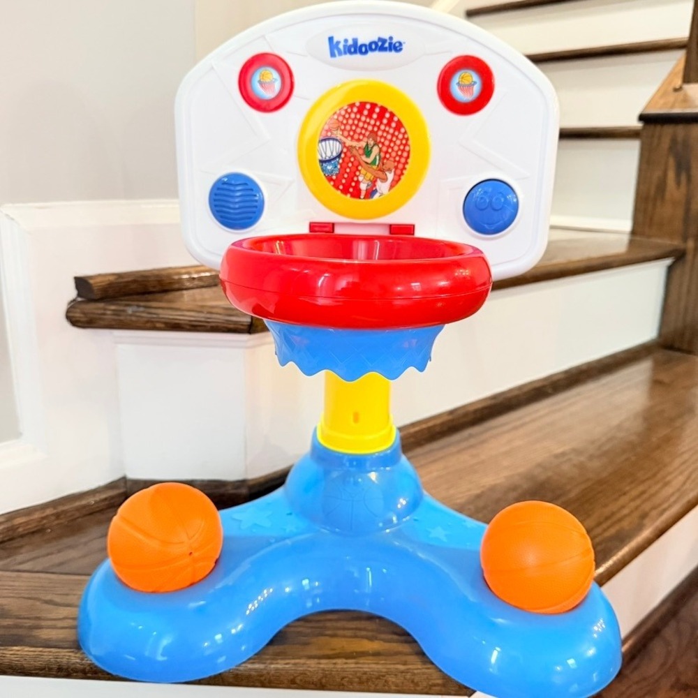 Kidoozie Toddler Basketball Hoop Set Adjustable Height Toy with 2 Balls